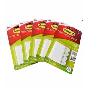 Lot Of 5-Command 3M-Picture Hanging Strips-Holds 4 Lbs- Small White-20 Pair-New
